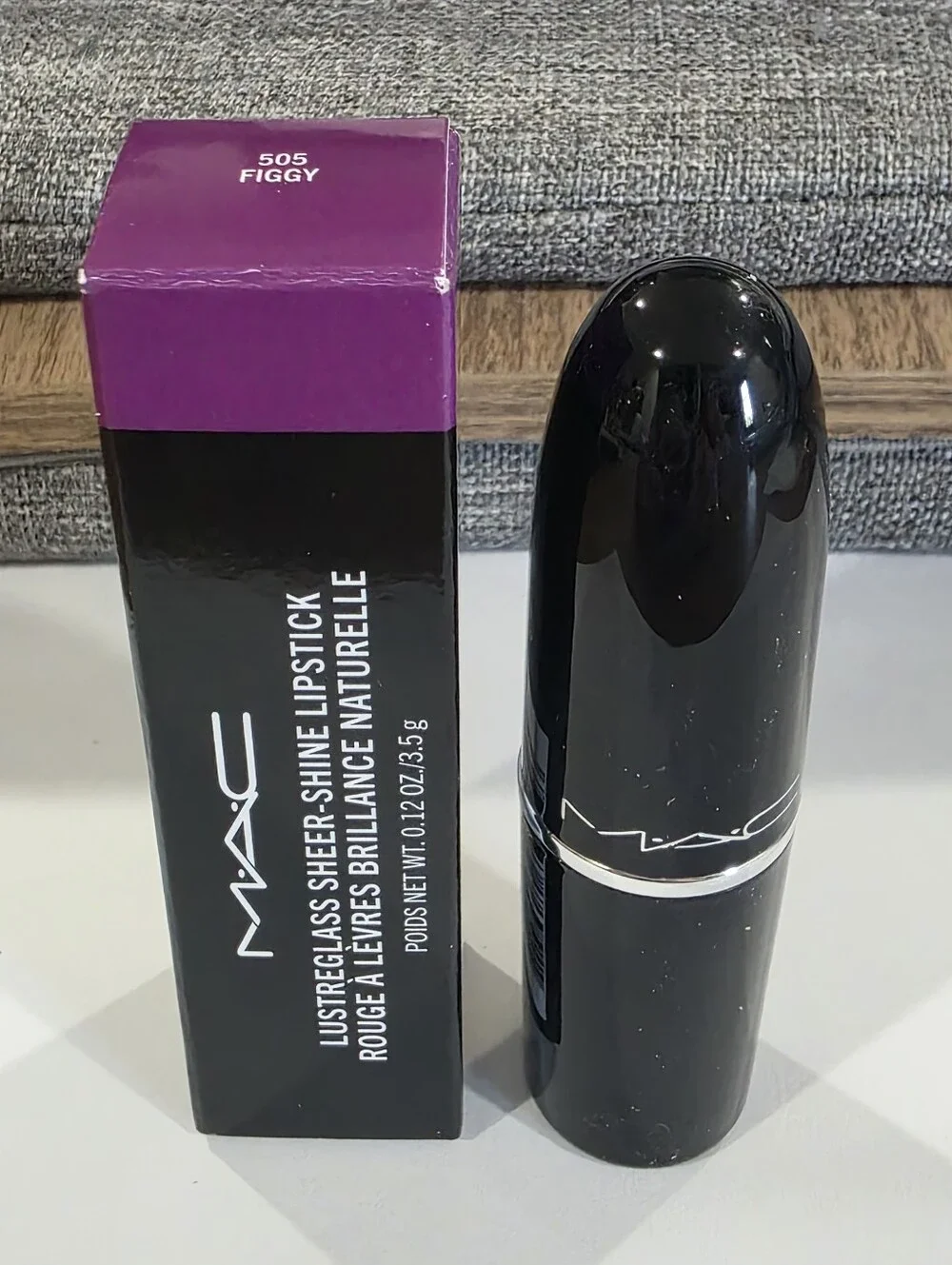 MAC LUSTREGLASS SHEER-SHINE LIPSTICK FIGGY/Deep Vibrant Purple. 💕NEW💕